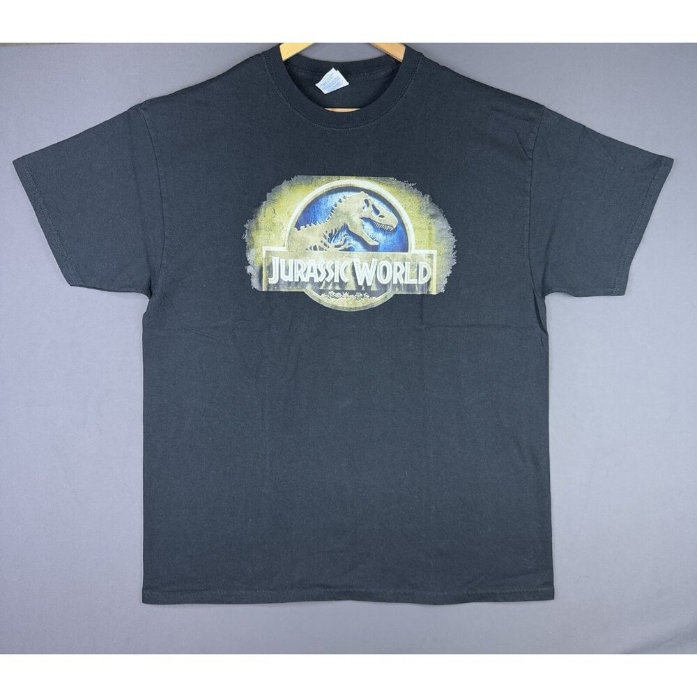 Vintage Y2K Jurassic Park World Movie Promo Rare Dinosaur Black XL Tee Shirt Art